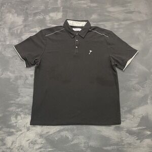 Tommy Bahama Island Zone Polo Shirt LARGE Black Supima Cotton Golf Martini Drink